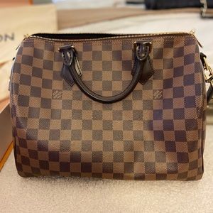 Authentic Louis Vuitton Speedy Bandoulière 30 in Damier Ebene